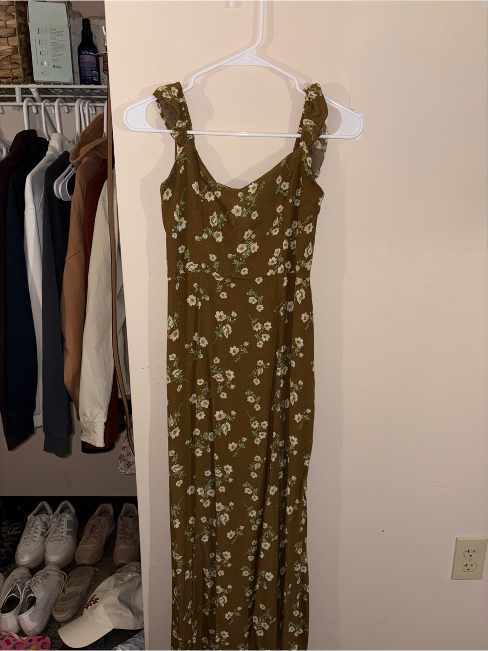 Brown Floral Maxi Dress - Women's